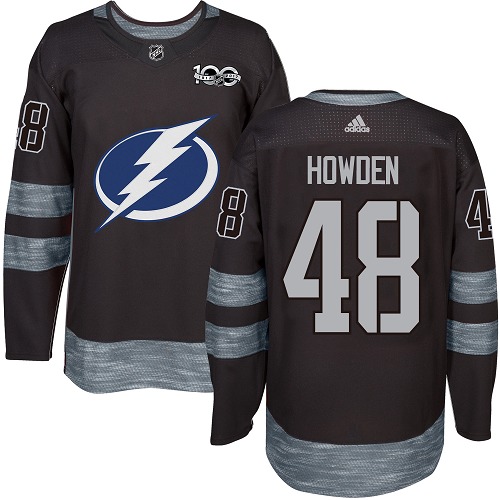 Pánské NHL Tampa Bay Lightning dresy 48 Brett Howden Authentic Černá Adidas 1917 2017 100th Anniversary