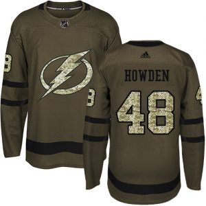 Pánské NHL Tampa Bay Lightning dresy 48 Brett Howden Authentic Zelená Adidas Salute to Service