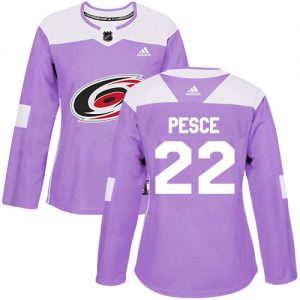 Dámské NHL Carolina Hurricanes dresy 22 Brett Pesce Authentic Nachový Adidas Fights Cancer Practice
