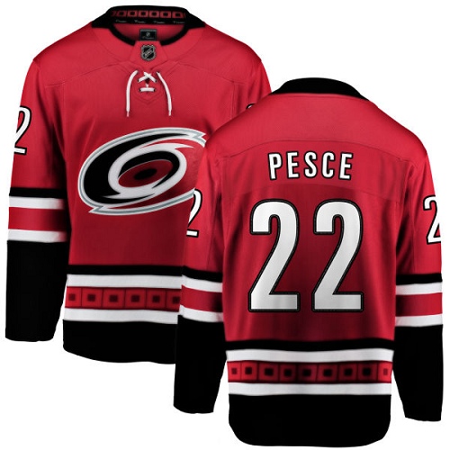 Dětské NHL Carolina Hurricanes dresy 22 Brett Pesce Breakaway Červené Fanatics Branded Domácí