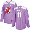 Pánské NHL New Jersey Devils dresy 11 Brian Boyle Authentic Nachový Adidas Fights Cancer Practice 1