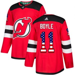 Pánské NHL New Jersey Devils dresy 11 Brian Boyle Authentic Červené Adidas USA Flag Fashion 1