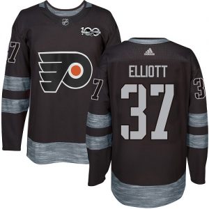 Pánské NHL Philadelphia Flyers dresy 37 Brian Elliott Authentic Černá Adidas 1917 2017 100th Anniversary