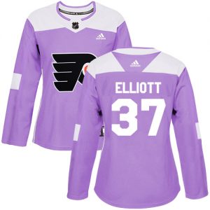 Dámské NHL Philadelphia Flyers dresy 37 Brian Elliott Authentic Nachový Adidas Fights Cancer Practice
