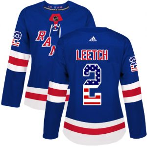 Dámské NHL New York Rangers dresy 2 Brian Leetch Authentic královská modrá Adidas USA Flag Fashion