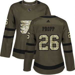 Dámské NHL Philadelphia Flyers dresy 26 Brian Propp Authentic Zelená Adidas Salute to Service