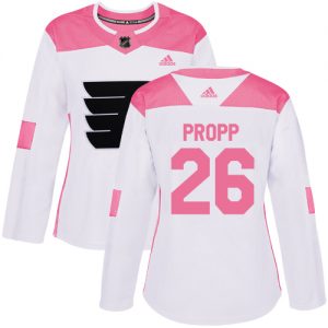 Dámské NHL Philadelphia Flyers dresy 26 Brian Propp Authentic Bílý Růžový Adidas Fashion