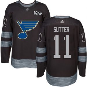 Pánské NHL St. Louis Blues dresy 11 Brian Sutter Authentic Černá Adidas 1917 2017 100th Anniversary