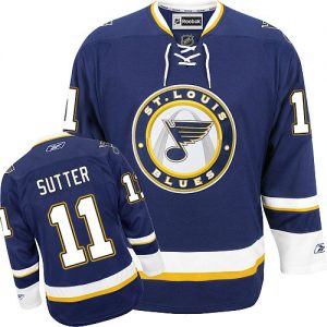 Pánské NHL St. Louis Blues dresy 11 Brian Sutter Authentic Námořnická modrá Reebok Alternativní hokejové dresy