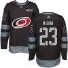 Pánské NHL Carolina Hurricanes dresy 23 Brock McGinn Authentic Černá Adidas 1917 2017 100th Anniversary