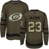 Pánské NHL Carolina Hurricanes dresy 23 Brock McGinn Authentic Zelená Adidas Salute to Service