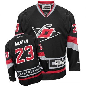 Dámské NHL Carolina Hurricanes dresy 23 Brock McGinn Authentic Černá Reebok Alternativní hokejové dresy