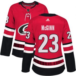 Dámské NHL Carolina Hurricanes dresy 23 Brock McGinn Authentic Červené Adidas Domácí