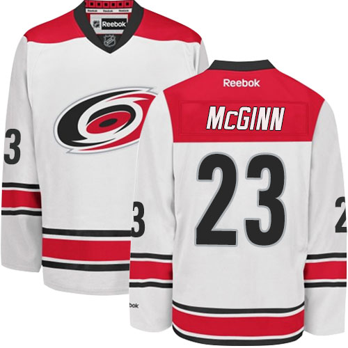 Dámské NHL Carolina Hurricanes dresy 23 Brock McGinn Authentic Bílý Reebok Venkovní hokejové dresy