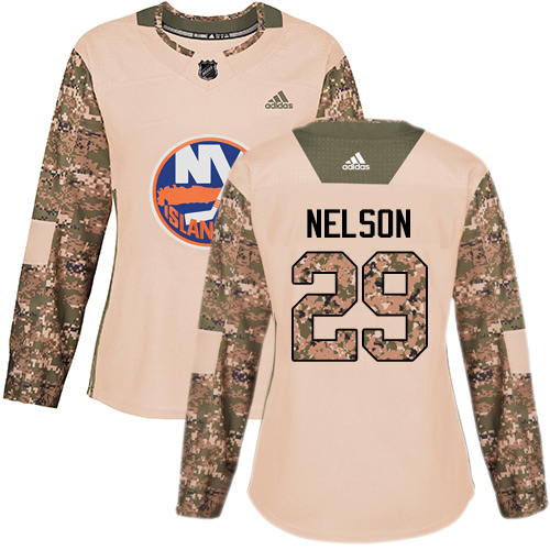 Dámské NHL New York Islanders dresy 29 Brock Nelson Authentic Camo Adidas Veterans Day Practice