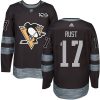 Pánské NHL Pittsburgh Penguins dresy 17 Bryan Rust Authentic Černá Adidas 1917 2017 100th Anniversary
