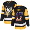 Pánské NHL Pittsburgh Penguins dresy 17 Bryan Rust Authentic Černá Adidas USA Flag Fashion