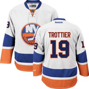 Pánské NHL New York Islanders dresy 19 Bryan Trottier Authentic Bílý Reebok Venkovní hokejové dresy