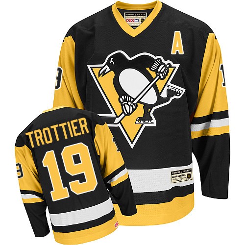 Pánské NHL Pittsburgh Penguins dresy 19 Bryan Trottier Authentic Throwback Černá CCM