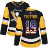 Dámské NHL Pittsburgh Penguins dresy 19 Bryan Trottier Authentic Černá Adidas USA Flag Fashion