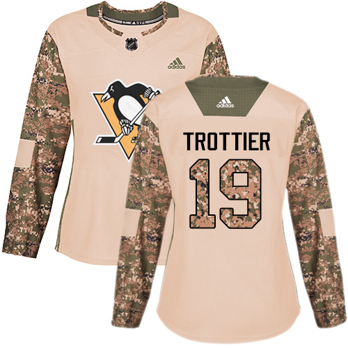Dámské NHL Pittsburgh Penguins dresy 19 Bryan Trottier Authentic Camo Adidas Veterans Day Practice