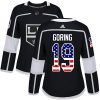 Dámské NHL Los Angeles Kings dresy 19 Butch Goring Authentic Černá Adidas USA Flag Fashion
