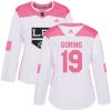 Dámské NHL Los Angeles Kings dresy 19 Butch Goring Authentic Bílý Růžový Adidas Fashion