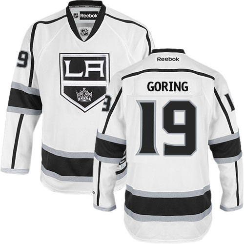 Dětské NHL Los Angeles Kings dresy 19 Butch Goring Authentic Bílý Reebok Venkovní hokejové dresy