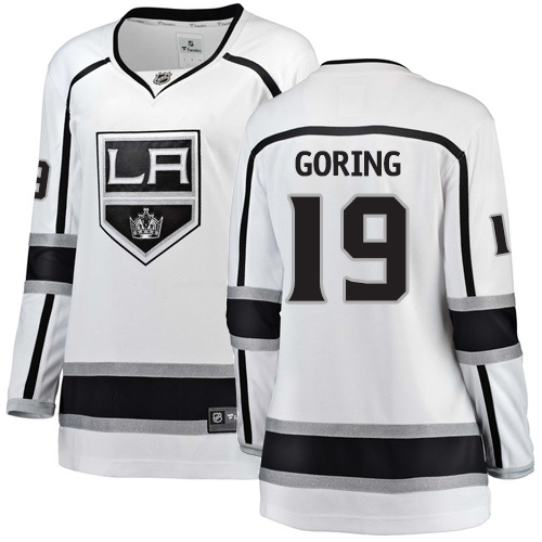 Dámské NHL Los Angeles Kings dresy 19 Butch Goring Breakaway Bílý Fanatics Branded Venkovní