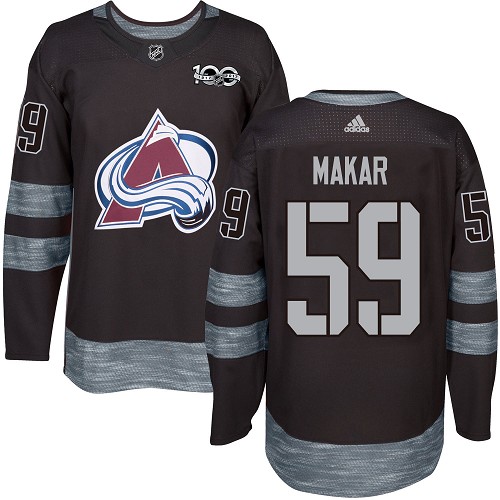 Pánské NHL Colorado Avalanche dresy 59 Cale Makar Authentic Černá Adidas 1917 2017 100th Anniversary