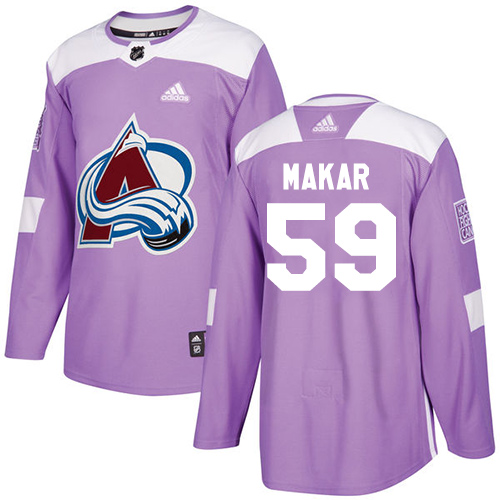 Pánské NHL Colorado Avalanche dresy 59 Cale Makar Authentic Nachový Adidas Fights Cancer Practice