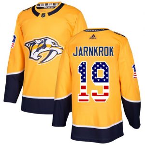Pánské NHL Nashville Predators dresy 19 Calle Jarnkrok Authentic Zlato Adidas USA Flag Fashion