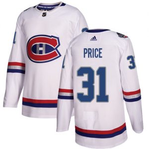 Pánské NHL Montreal Canadiens dresy 31 Carey Price Authentic Bílý Adidas 2017 100 Classic