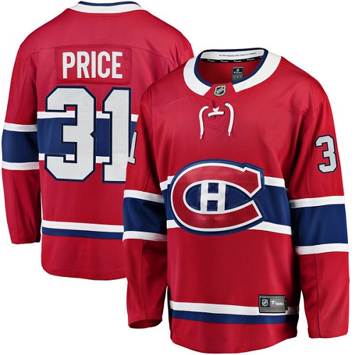Pánské NHL Montreal Canadiens dresy 31 Carey Price Breakaway Červené Fanatics Branded Domácí