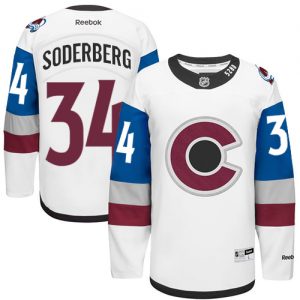 Pánské NHL Colorado Avalanche dresy 34 Carl Soderberg Authentic Bílý Reebok 2016 Stadium Series