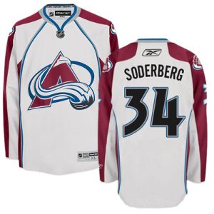 Pánské NHL Colorado Avalanche dresy 34 Carl Soderberg Authentic Bílý Reebok Venkovní hokejové dresy