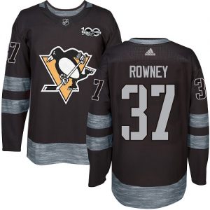 Pánské NHL Pittsburgh Penguins dresy 37 Carter Rowney Authentic Černá Adidas 1917 2017 100th Anniversary