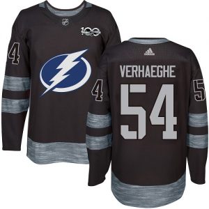 Pánské NHL Tampa Bay Lightning dresy 54 Carter Verhaeghe Authentic Černá Adidas 1917 2017 100th Anniversary