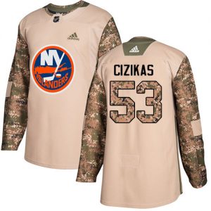 Pánské NHL New York Islanders dresy 53 Casey Cizikas Authentic Camo Adidas Veterans Day Practice