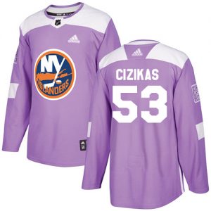 Pánské NHL New York Islanders dresy 53 Casey Cizikas Authentic Nachový Adidas Fights Cancer Practice