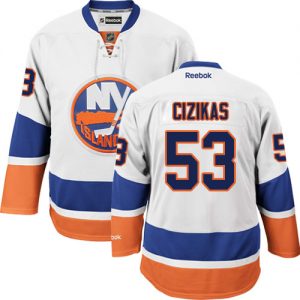 Pánské NHL New York Islanders dresy 53 Casey Cizikas Authentic Bílý Reebok Venkovní hokejové dresy