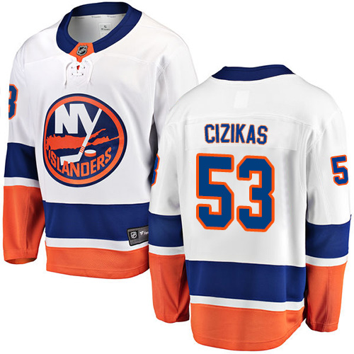 Pánské NHL New York Islanders dresy 53 Casey Cizikas Breakaway Bílý Fanatics Branded Venkovní