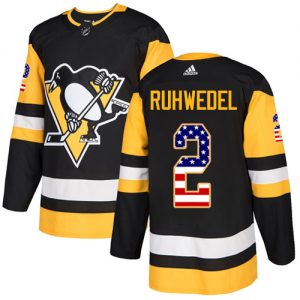 Pánské NHL Pittsburgh Penguins dresy 2 Chad Ruhwedel Authentic Černá Adidas USA Flag Fashion