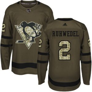 Pánské NHL Pittsburgh Penguins dresy 2 Chad Ruhwedel Authentic Zelená Adidas Salute to Service