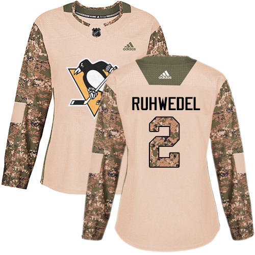 Dámské NHL Pittsburgh Penguins dresy 2 Chad Ruhwedel Authentic Camo Adidas Veterans Day Practice