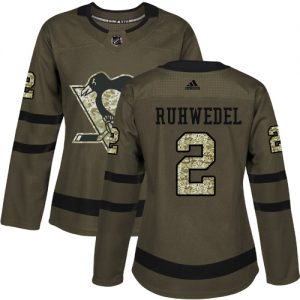 Dámské NHL Pittsburgh Penguins dresy 2 Chad Ruhwedel Authentic Zelená Adidas Salute to Service