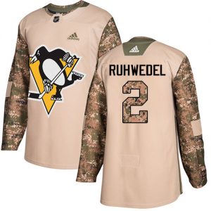 Dětské NHL Pittsburgh Penguins dresy 2 Chad Ruhwedel Authentic Camo Adidas Veterans Day Practice