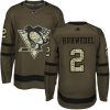 Dětské NHL Pittsburgh Penguins dresy 2 Chad Ruhwedel Authentic Zelená Adidas Salute to Service