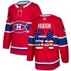 Pánské NHL Montreal Canadiens dresy 54 Charles Hudon Authentic Červené Adidas USA Flag Fashion