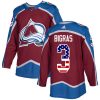 Pánské NHL Colorado Avalanche dresy 3 Chris Bigras Authentic Burgundy Červené Adidas USA Flag Fashion